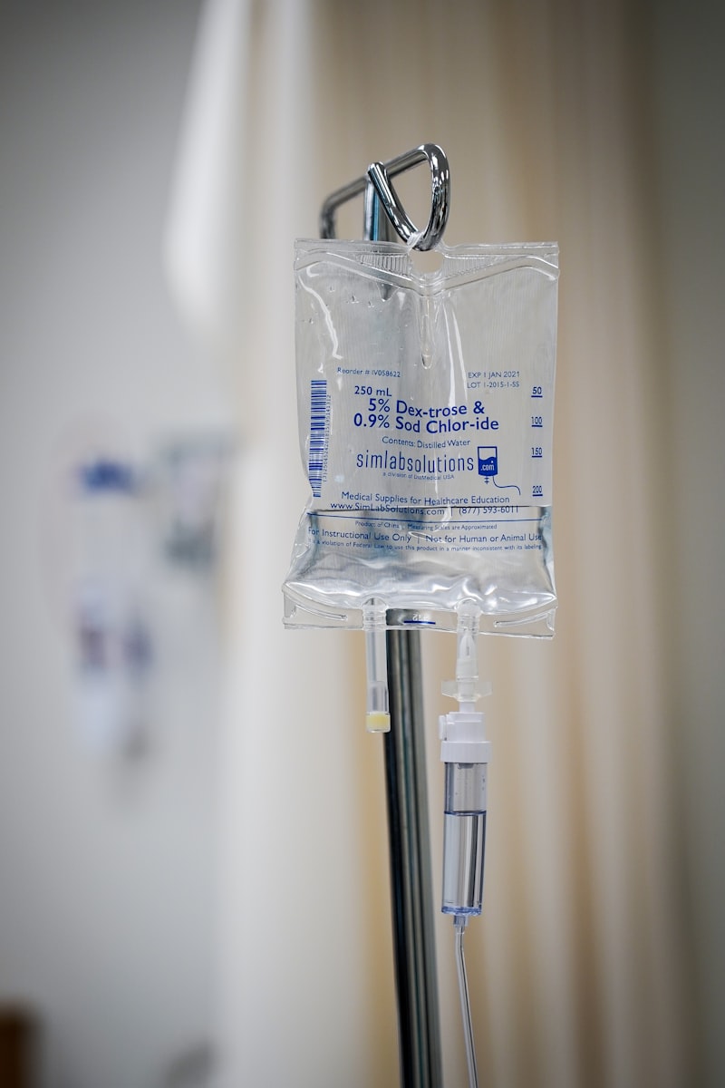 IV drip in hospital — sepsis from bedsores requires emergency medical intervention