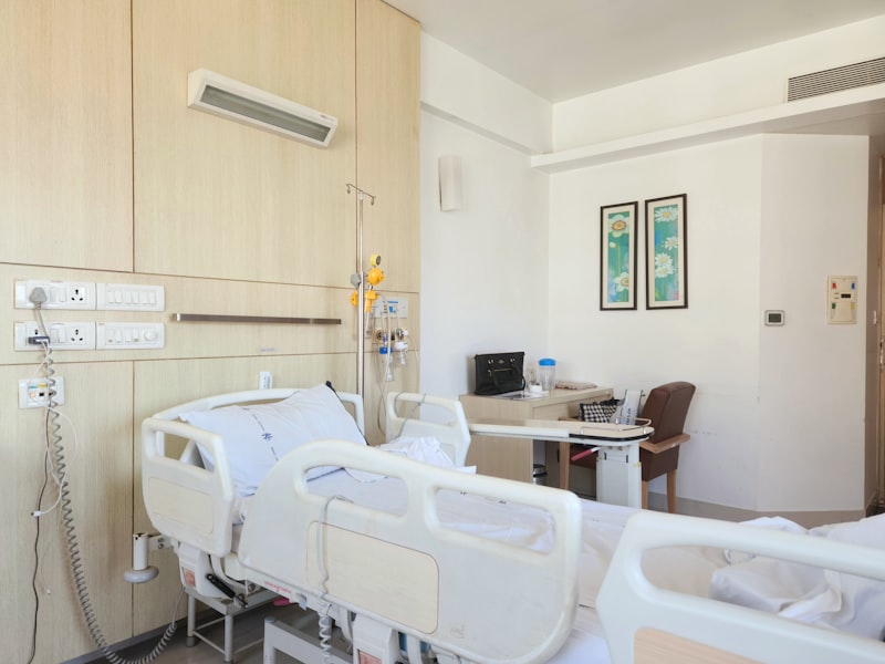 Clean hospital room setting