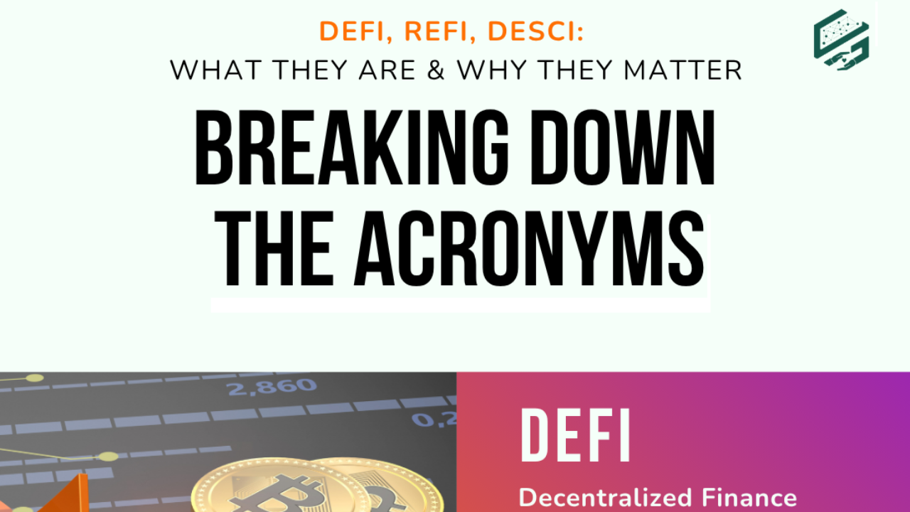 Cover - Infographic - Breaking Down the Acrownyms - DeFi, ReFi, DeSci