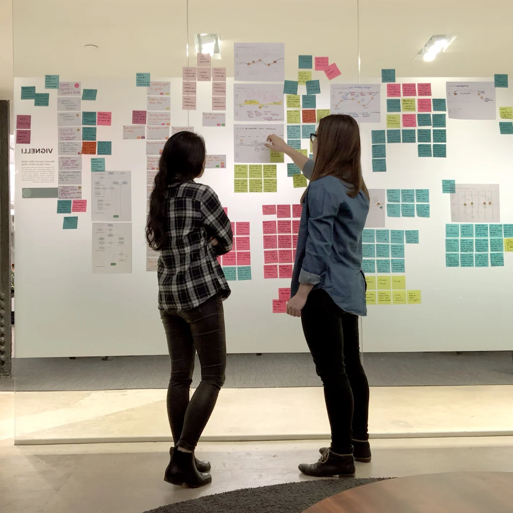 Image of the team working on whiteboard