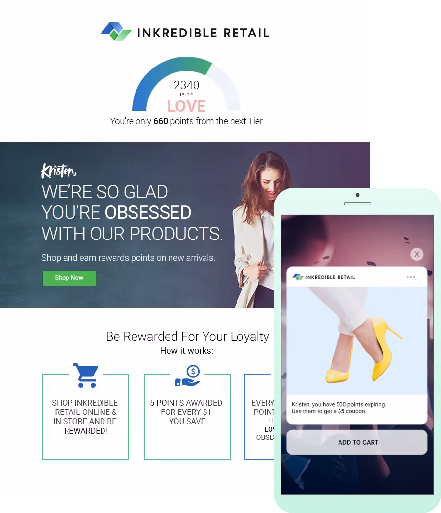 Image of Inkredible Retail email and mobile notifications