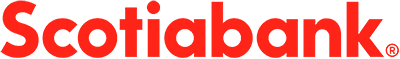 Scotiabank logo with red stylized text and abstract globe symbol.