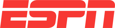 Red ESPN logo in bold letters on a transparent background.