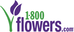 1-800-Flowers company logo featuring a purple tulip with green stem and text.