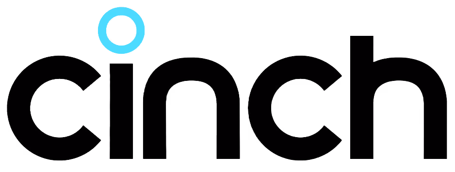 Cinch company logo with a blue circle above the letter "i."