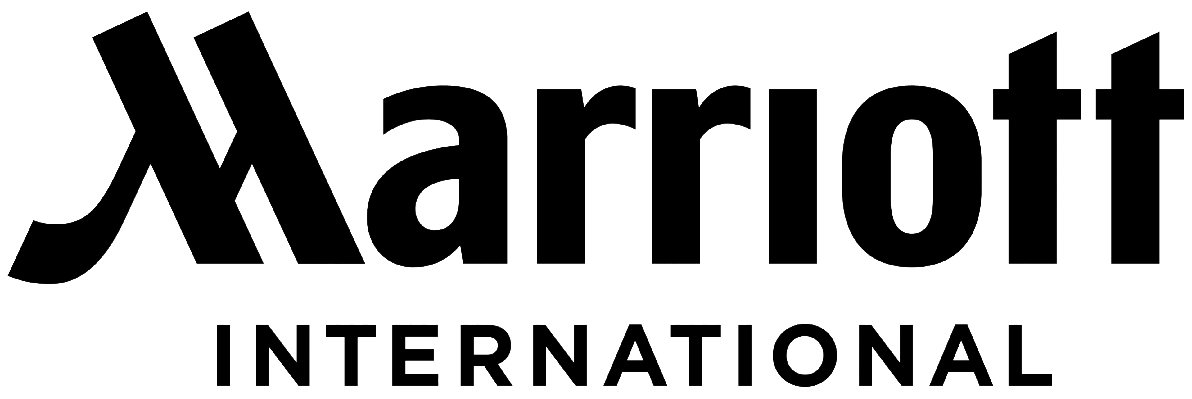 Marriott International logo with stylized 'M' and the word 'INTERNATIONAL' below.