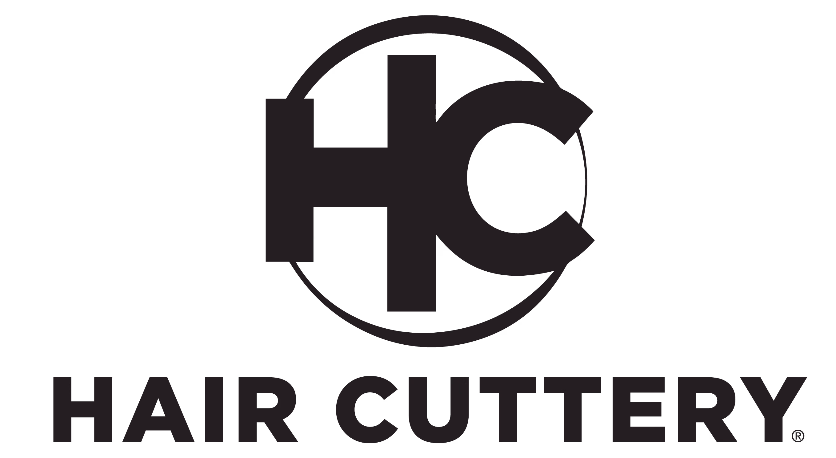 Hair Cuttery logo with stylized 'HC' inside a circle above the text 'HAIR CUTTERY'.