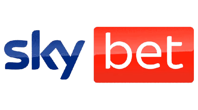 Sky Bet logo with blue 'sky' text and red rectangular background containing black 'bet' text.