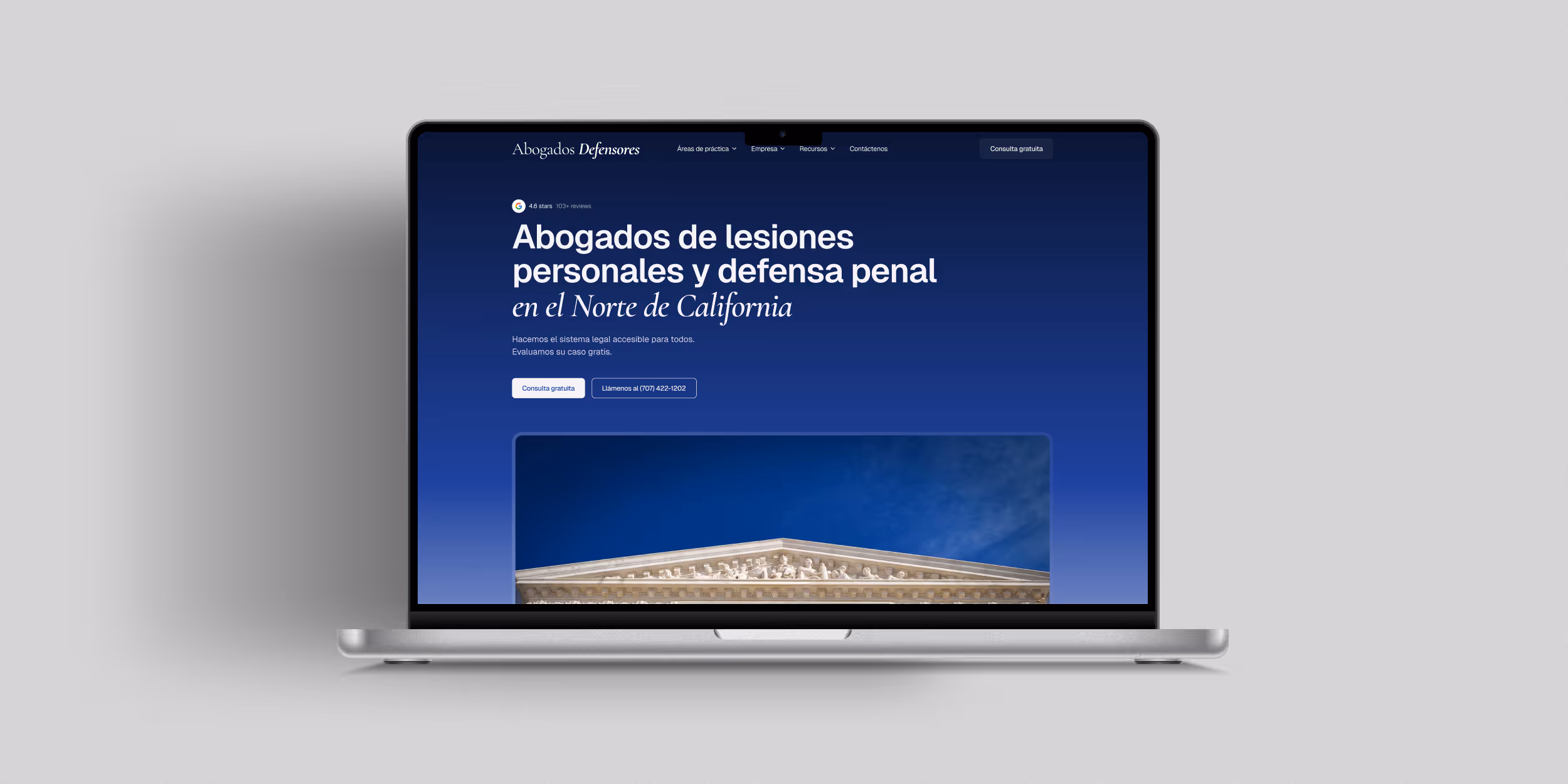 Abogados Defensores Desktop Mockup