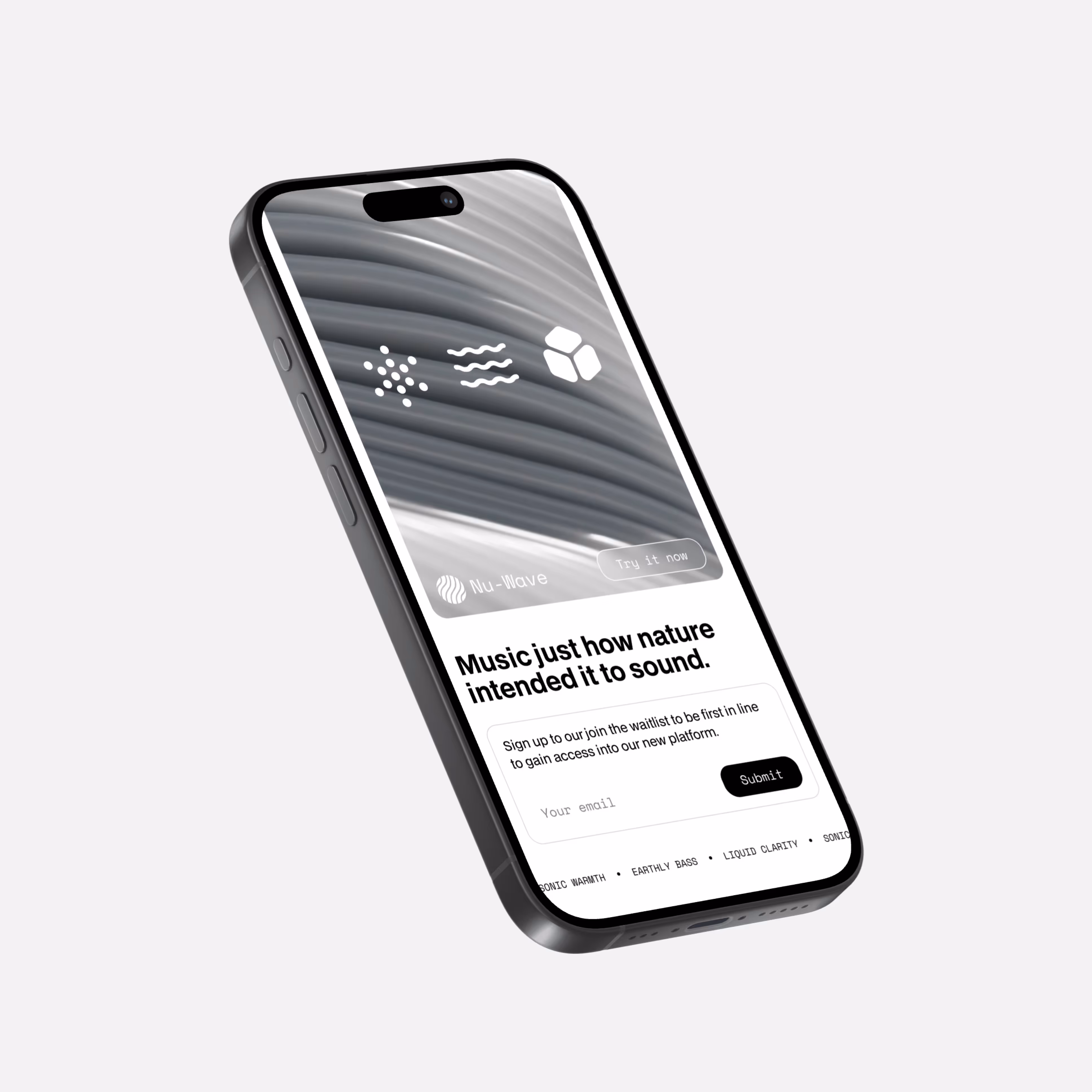 Nu-Wave concept iphone mockup