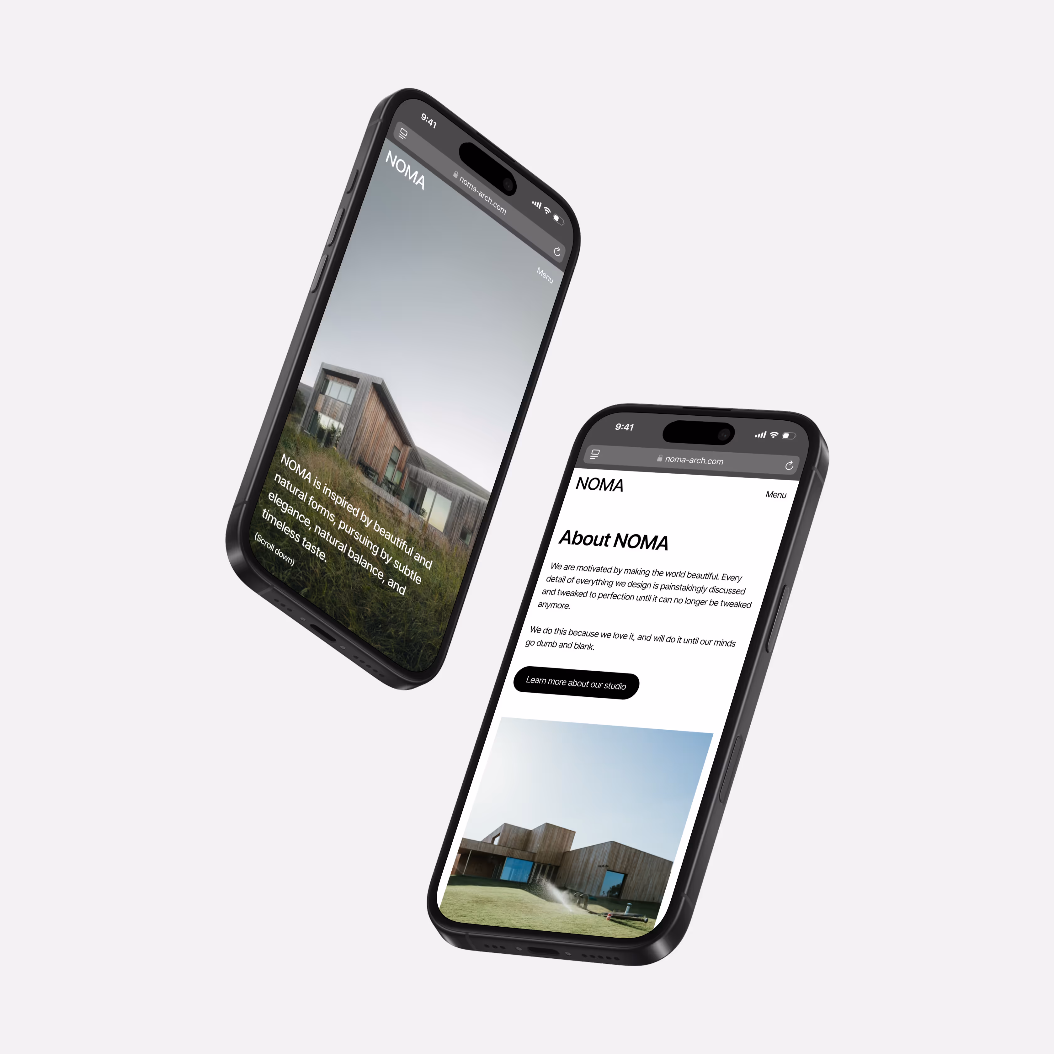 Mobile mockup sections