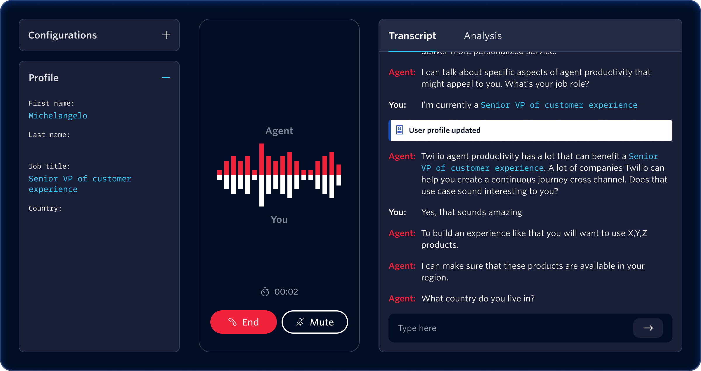 The Agent Productivity demo for Twilio.com
