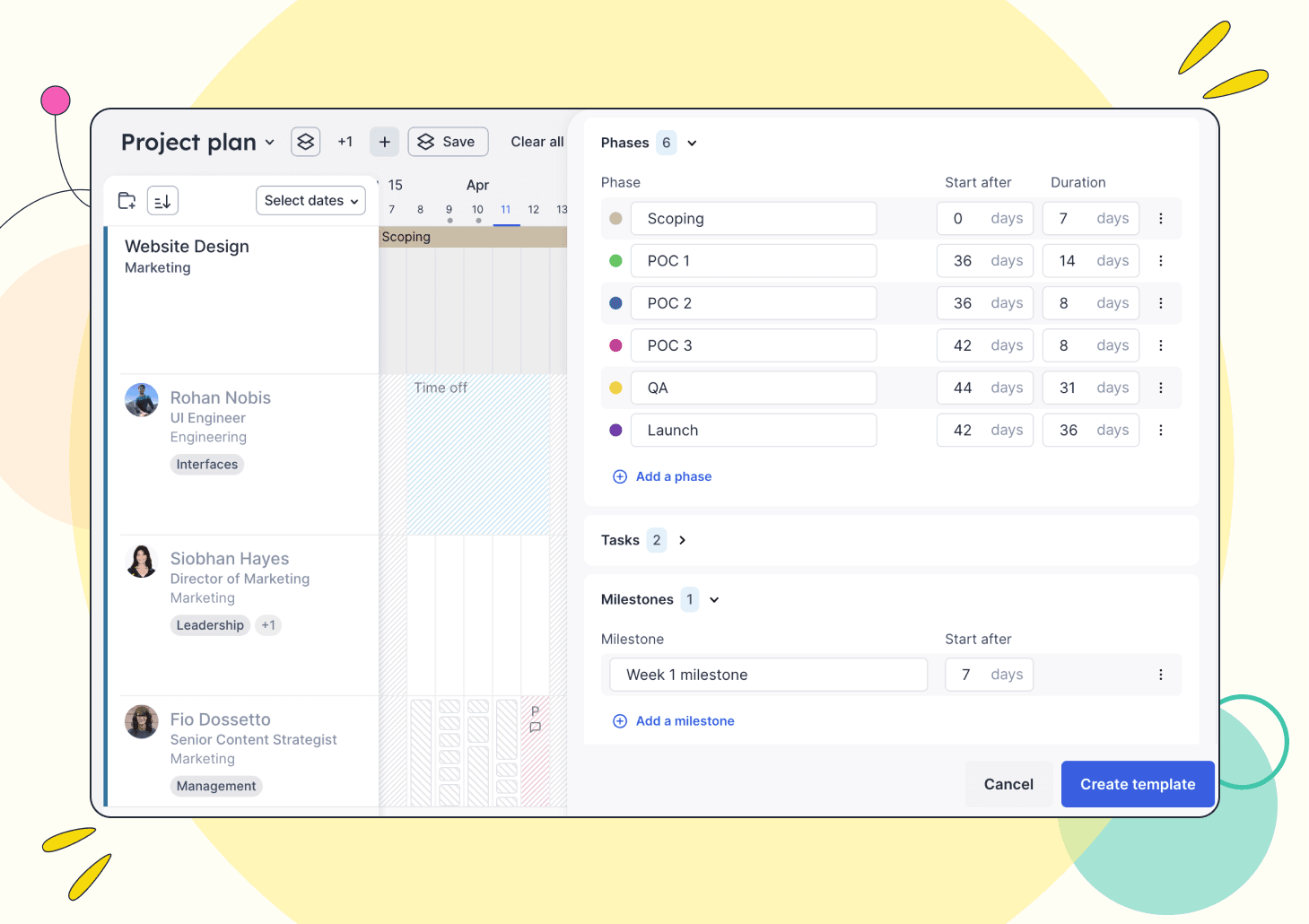 Phase duration now available in project templates