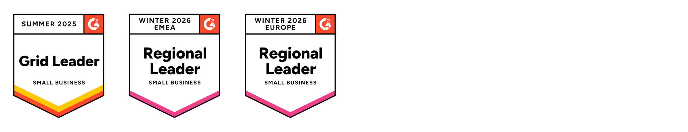 An image showing ����ɫ��Ƭ's winter 2026 badges from G2 including Leader in Small Business Resource Management, EMEA Small Business Regional Leader, and Europe Small Business Regional Leader.