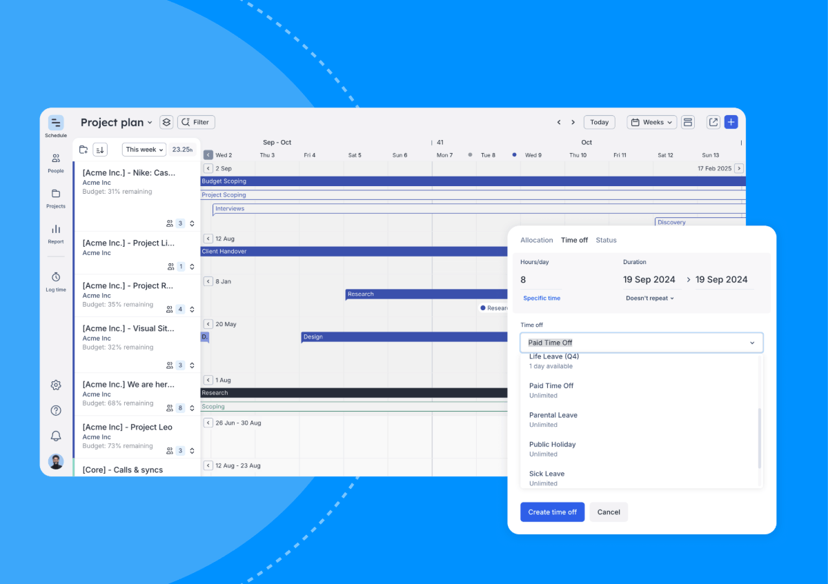 Project lan and Time off enhancements in ����ɫ��Ƭ