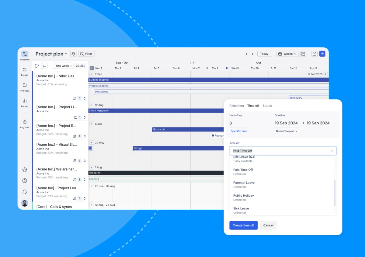 Project lan and Time off enhancements in ����ɫ��Ƭ