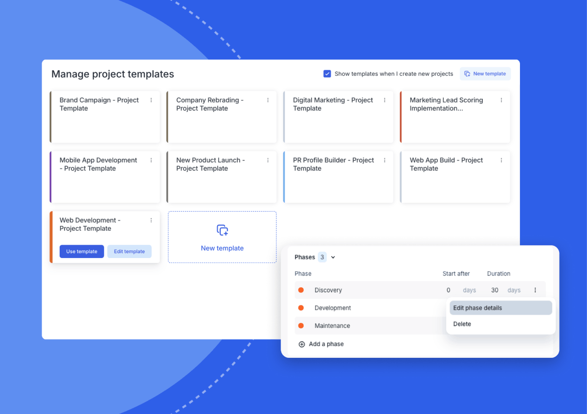 ����ɫ��Ƭ project template with phase details