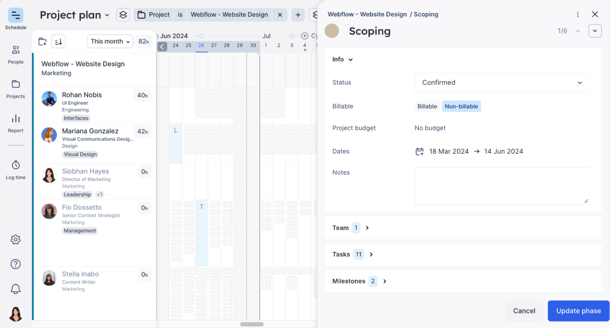 ����ɫ��Ƭ interface showing project phases