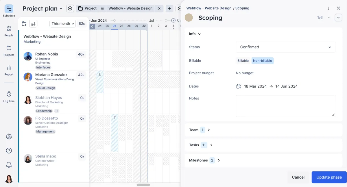 ����ɫ��Ƭ interface showing project phases