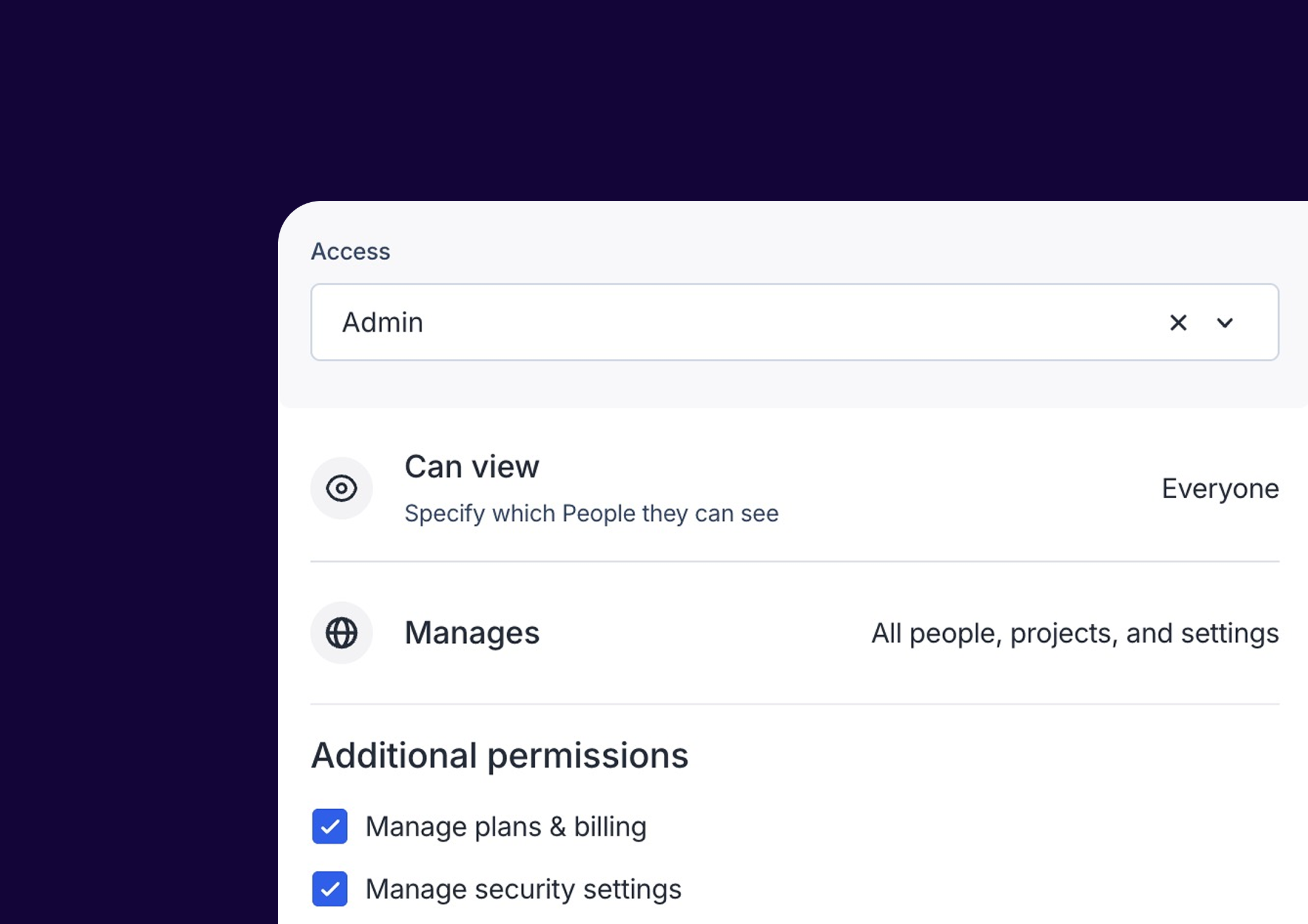 New admin permissions