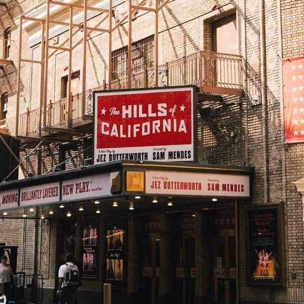 A sign for the Hills of California movie theater.