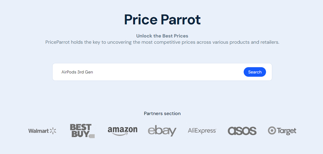 First Step Price Parrot App