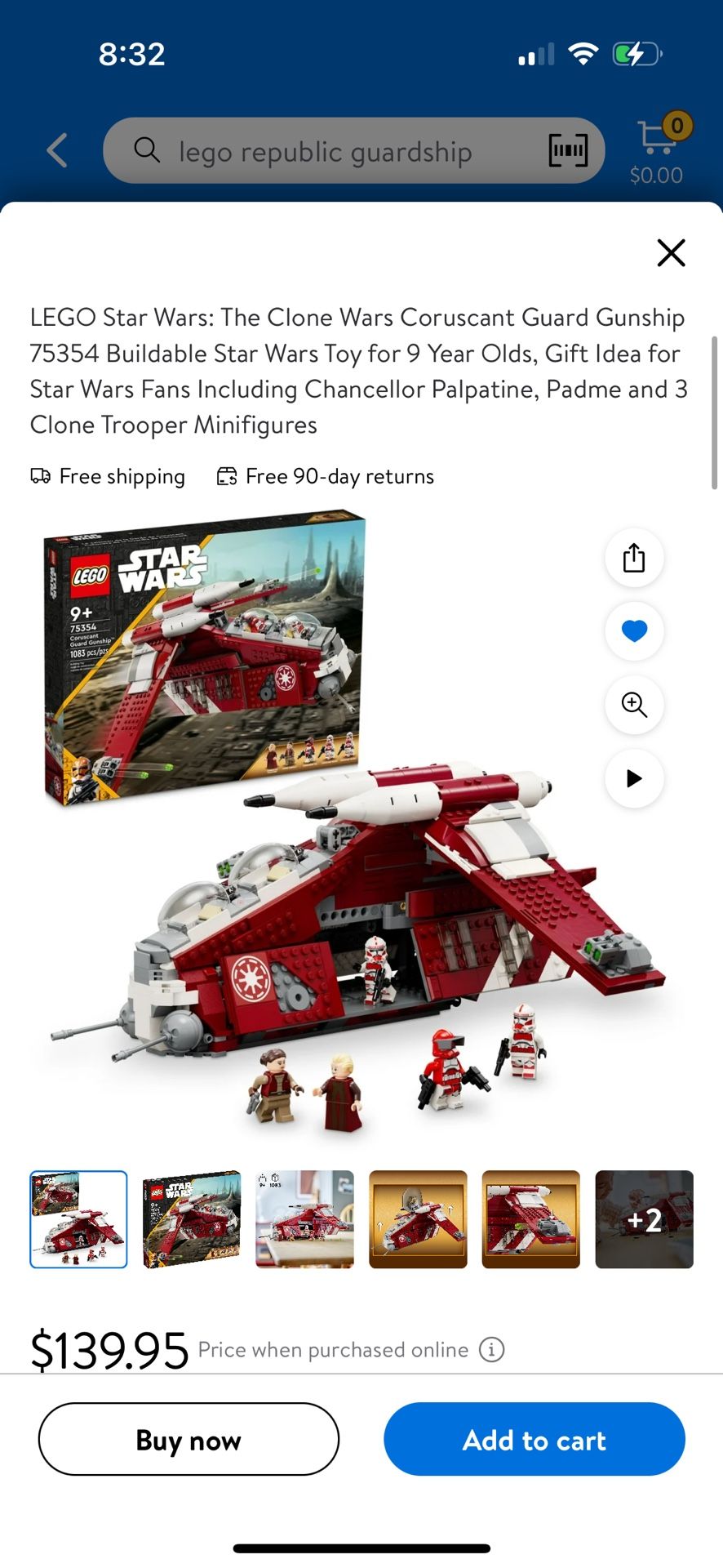 The Clone Wars Coruscant Guard Gunship 75354 for Sale ...