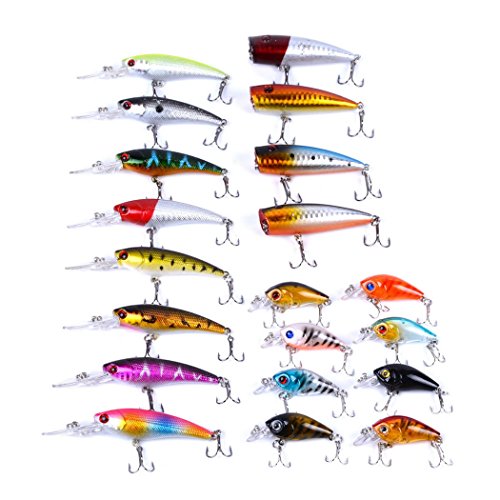 Fishing Lures Kit Mixed Including Minnow Popper Crank Baits