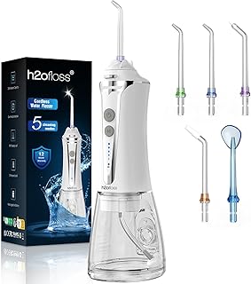Water Flosser Cordless Professional Dental Oral Irrigator, Portable & Rechargeable Teeth Cleaner Picks 300ML IPX7 Waterproof Waterflosser Flossing Machine for Home Travel