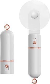 Portable Handheld Fan, Mini Fan USB Rechargeable, 3 Speed Personal Small Pocket Fan, Battery Operated Fan with Power Bank, Travel Hand Fan for Girl Women Outdoor (White)