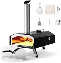 Ooni Fyra 12 Wood Pellet Pizza Oven - Portable Outdoor Pizza Oven, Woodfired & Stonebaked Pizza Maker, Countertop Pizza Oven Grill, Cook 12 Inch Pizzas and More, Pizza Cooker For Outdoor Kitchen