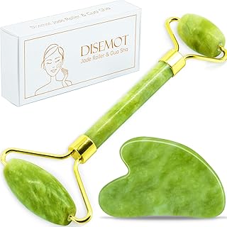 BAIMEI IcyMe Gua Sha & Jade Roller Facial Tools Face Roller and Gua Sha Set for Puffiness and Redness Reducing Skin Care Routine, Self Care Gift for Men Women - Green