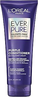 L’Oreal Paris EverPure Sulfate Free Brass Toning Purple Shampoo and Conditioner Set for Blonde, Bleached, Silver, or Brown Highlighted Hair, 1 Kit