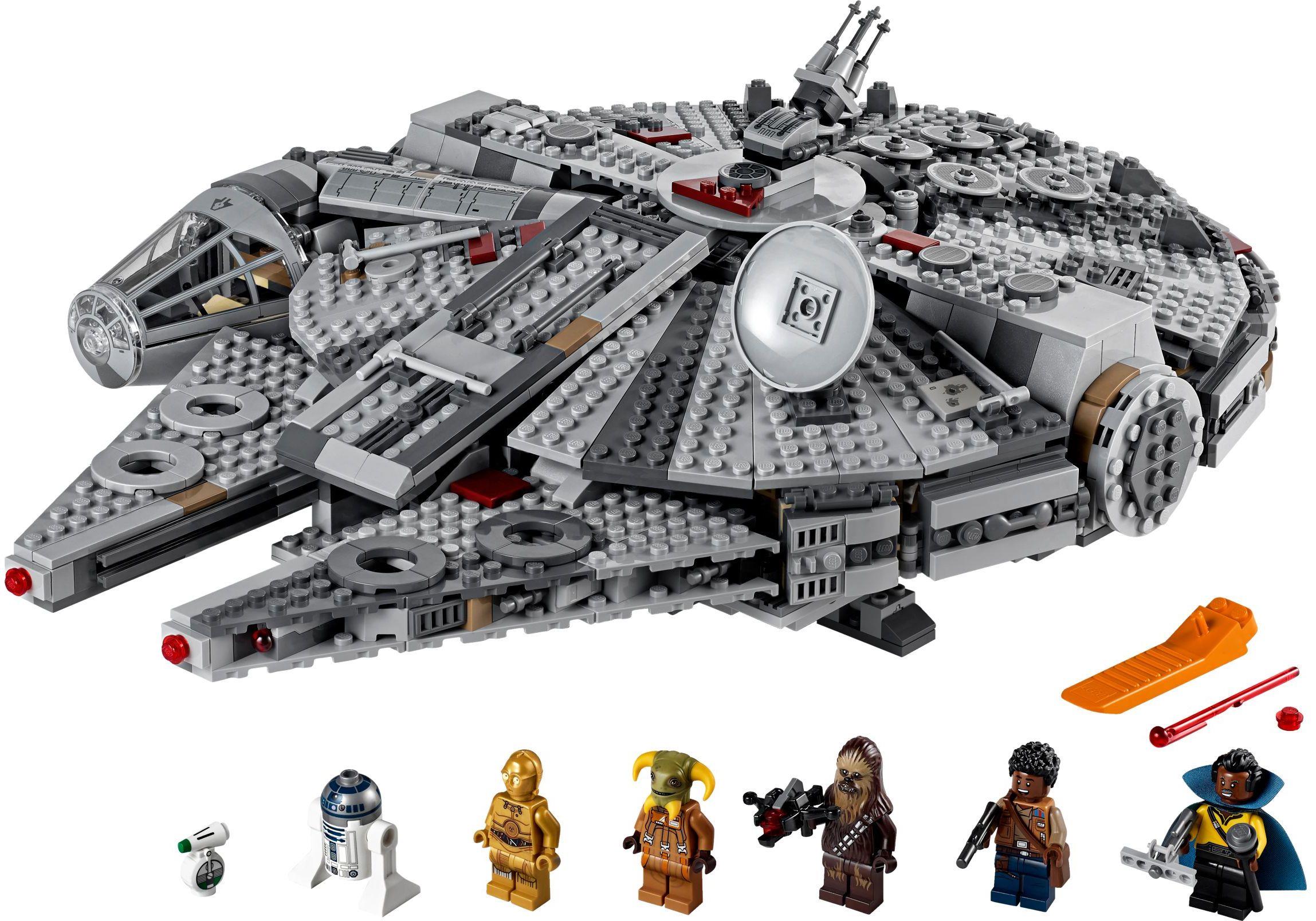 Star Wars Millennium Falcon 75257 Building Set - Starship Model with Finn, Chewbacca, Lando Calrissian, Boolio, C-3PO, R2-D2, and D-O Minifigures, The Rise of Skywalker Movie Collection
