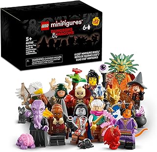 Minifigures Dungeons & Dragons 6 Pack, Collectible Toy Figures Including Tiefling Sorcerer and Gith Warlock, Party Favors for Kids or Adult Fans, 66765