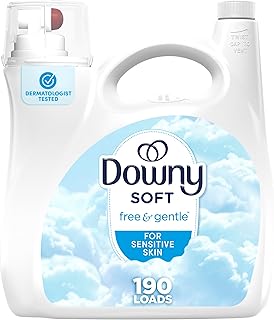 Downy Free & Gentle Fabric Softener (Fabric Conditioner), 140 fl oz, 190 Loads, Hypoallergenic