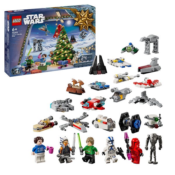Star Wars 2024 Advent Calendar for Kids, Holiday Building Set with 18 Collectible Mini Toys and 6 Star Wars Figures, Star Wars Christmas Toy for Boys, Girls or Any Fan Ages 6 and Up, 75395