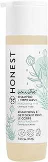 The Honest Company 2-in-1 Cleansing Shampoo + Body Wash | Gentle for Baby | Naturally Derived, Tear-free, Hypoallergenic | Fragrance Free Sensitive, 10 fl oz