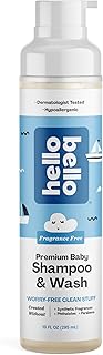Hello Bello Shampoo & Body Wash - Gentle Hypoallergenic Formula for Babies and Kids - Vegan and Cruelty-Free - Fragrance Free - 10 fl oz