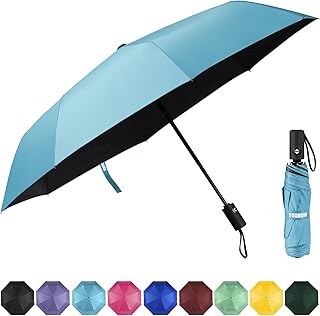 Windproof Travel Umbrella, Automatic Umbrellas for Rain, Portable & Compact Umbrella for Backpack, Sun Umbrella for Walking, Folding Small Umbrella for Car, Lightweight Strong UV Protection