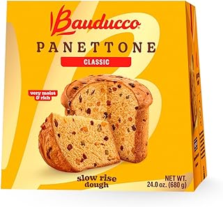 Classic Panettone - Moist & Fresh Holiday Cake - Traditional Italian Recipe With Candied Fruit & Raisins 24.0oz (Pack of 1)