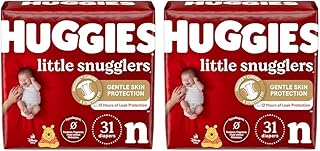 Baby Diapers Size Newborn (up to 10 lbs), 76ct, Huggies Little Snugglers