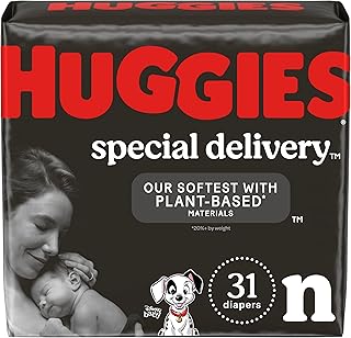Little Snugglers Baby Diapers, Size Newborn (up to 10 lbs), 31 Ct, Newborn Diapers (Pack of 2)
