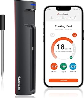 CHEF iQ Sense Smart Wireless Meat Thermometer with 3 Ultra-Thin Probes, Unlimited Range Bluetooth Meat Thermometer, Digital Food Thermometer for Remote Monitoring of BBQ Grill, Oven