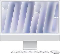 2024 iMac All-in-One Desktop Computer with M4 chip with 8-core CPU, 8-core GPU: Built for Apple Intelligence, 16GB Unified Memory, 256GB SSD Storage; Silver with AppleCare+ (3 Years)