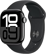 Watch Series 10 [GPS 46mm case] Smartwatch with Jet Black Aluminium Case with Black Sport Band - M/L. Fitness Tracker, ECG App, Always-On Retina Display, Water Resistant