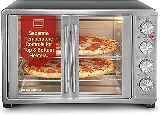 ETO-4510M French Door 47.5Qt, 18-Slice Convection Oven 4-Control Knobs, Bake Broil Toast Rotisserie Keep Warm, Includes 2 x 14\