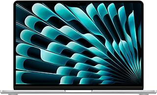 Apple 2025 MacBook Air 13 tum med M4-chip : 13,6-tums Liquid Retina-skärm, 16 GB enhetligt minne, 256 GB SSD-lagring, 12MP Center Stage-kamera, Touch ID, Byggd för Apple Intelligence; silver
