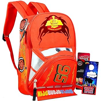 Disney Cars Lightning McQueen Backpack for Kids Bundle