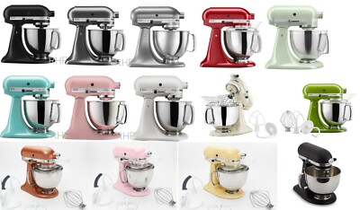 KitchenAid Artisan Series 5 Quart Tilt Head Stand Mixer with Pouring Shield KSM150PS, Matte Black